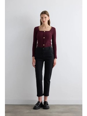 Gusto Denim Mom Pantolon - Siyah