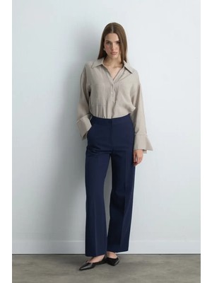 Gusto Cepli Palazzo Pantolon - Lacivert