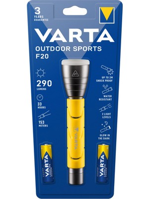 Varta Led Outdoor Sports El Feneri 2 Adet AA İnce Kalem Pil Dahil