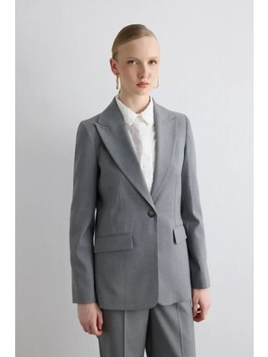 Gusto Tek Düğmeli Klasik Ceket - Gri