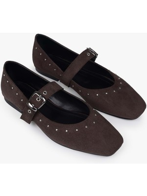 Kadın Neria Kahve Süet Troklu Babet