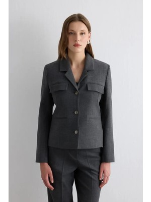 Gusto Balıksırtı Ceket - Gri