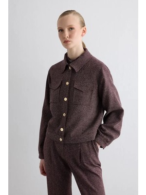 Gusto Kırçıllı Cepli Ceket - Bordo