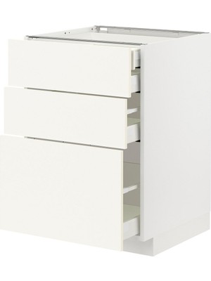 Çekmeceli Alt Dolap, Vallstena Beyaz, 60X60 Cm, 4 Çekmeceli