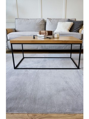 Yoga 5012 Gri - Kaymaz Yıkanabilir Halı | Yumuşak Dokulu Düz Renk Halı