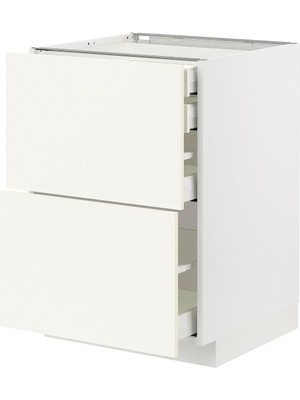 Çekmeceli Alt Dolap, Vallstena Beyaz, 60X60 Cm, 4 Çekmeceli