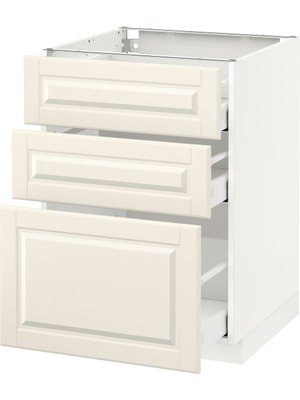 Çekmeceli Alt Dolap, Bodbyn Kırık Beyaz, 60X60 Cm, 3 Çekmeceli