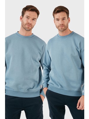 Buratti Regular Fit Bisiklet Yaka Şardonlu 2'li Paket Sweat Erkek SWEAT 5905255S2