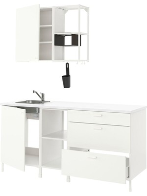 Mutfak Dolabı Kombinasyonu, Beyaz, 183X63.5X222 Cm, Lagan Batarya