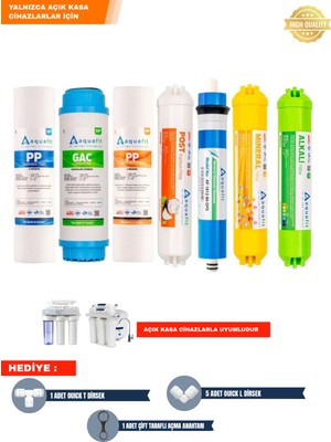 Aquafit Açık Kasa Su Arıtma Cihazı 7'li Filtre Seti