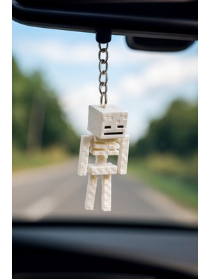 Flexilab Creative Minecraft Skeleton (Iskelet) Anahtarlık – 10,9 cm Figürlü, Hareketli Eklemler, Dayanıklı Tasarım