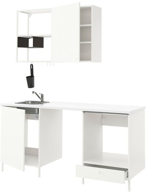 Mutfak Dolabı Kombinasyonu, Beyaz, 183X63.5X222 Cm, Lagan Batarya