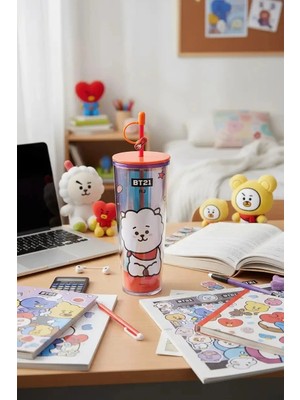 BT21 Lisanslı Çift Cidarlı Pipetli Şişe (800ML) - Rj