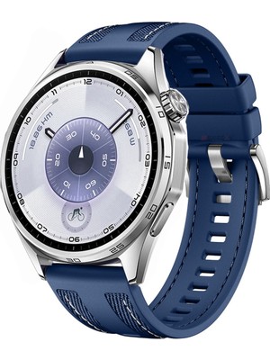 Sneezy Huawei Watch Gt6 46MM ile Uyumlu Metal Tokalı Dikiş Detaylı Şık Dokuma Silikon Kordon