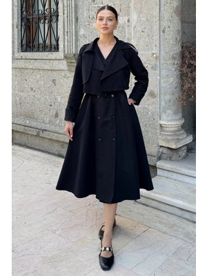 Kadın Trenç Kumaş Ceket Elbise Ikili Takım P-00018250