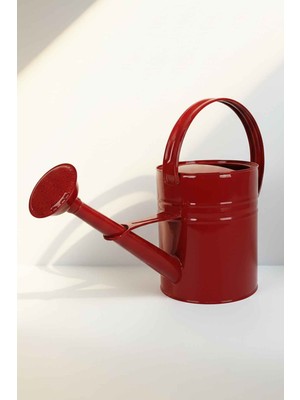 Olivia 3,5 Litre Metal Çiçek Bahçe Sulama Kabı Kırmızı - Modern Dekoratif Çok Amaçlı Sulak