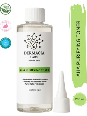 Dermacia Labs Aydınlatıcı, Leke Karşıtı, Glikolik Tonik 200 ml  |Aha Arındırıcı, Gözenek Sıkılaştırıcı