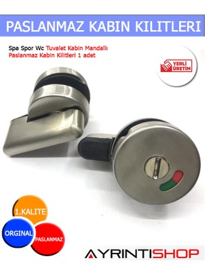 AYRINTISHOP Wc Tuvalet Kabin Mandallı Paslanmaz Kabin Kilitleri 1 Adet