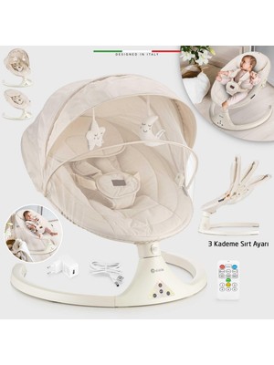 Bej Elele Dormire 2 Elektrikli Otomatik Sallanan Ana Kucağı 0-13 kg Taşıma Kapasitesiyle Konforlu Kullanım