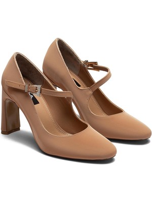 Platform Yüksek Topuk Bantlı Tokalı Kadın Abiye Ayakkabı 3110