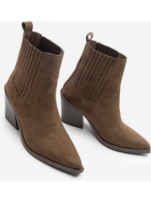 Marjin Kadın Western Bot Erbe Kahve Süet