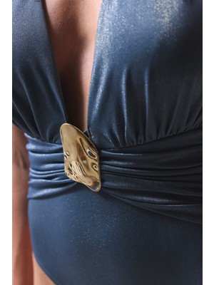 Koyu Gri Maude New Foxy Tokalı Mayo