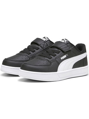 Puma Caven 2.0 Ac+ Ps-Black-White Çocuk Ayakkabı Siyah Düz Tabanlı Konforlu Tasarım