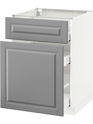 Çekmeceli Alt Dolap, Bodbyn Gri, 60X60 Cm, 3 Çekmeceli