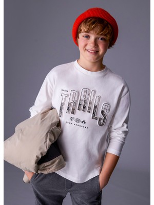 Mayoral 10-16 Yaş Arası Uzun Kollu T-Shırt - Krem