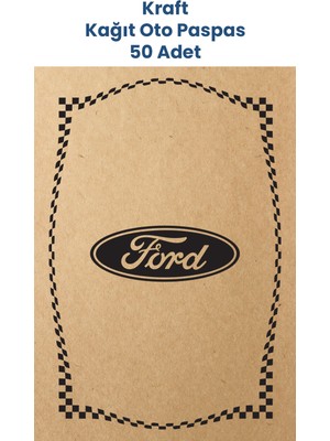 Kraft 120GR Ford Uyumlu Oto Paspas Kağıdı 50 Adet - 35X50CM - Kalın Kağıt Baskılı