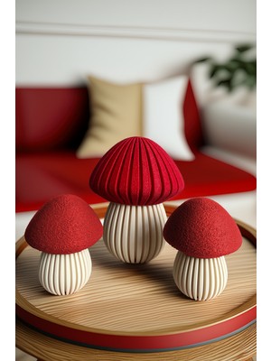 Obaco Dekoratif Mantar Biblo Seti, 3lü Sonbahar Temalı Raf Dekorasyon Objesi, Işık Dahil Değil