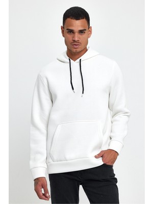 Erkek Kapşonlu Rahat Kalıp Içi Polarlı 3 Iplik Sweatshırt SPR24SW55