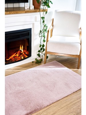 Meloni Pembe - Yıkanabilir Peluş Halı | Kaymaz Yumuşak Halı