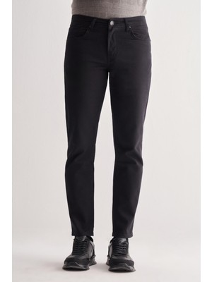 Siyah Casual Slim Fit 5 Cep Düz Paça Pantolon 1003255320