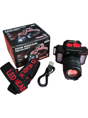 PAZAAR59 Kafa Lambası zomlu mercekli polis çakarlı hareket sensörlü