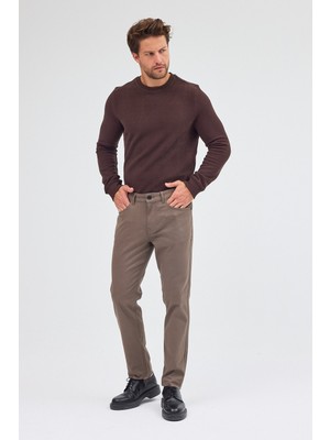 Haki 5 Cep  Düz Paça Pamuklu Slim Fit 5 Cep Casual Pantolon 1003255154