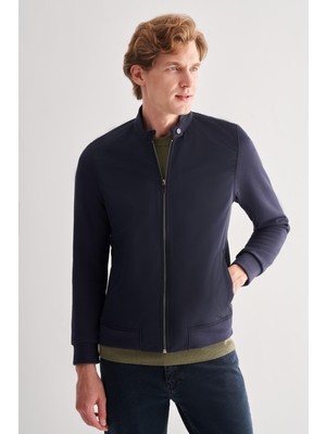 Koyu Lacivert Dik Yaka Cls Slim Fit  Mont 1007255127