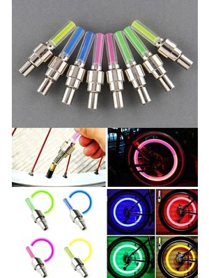 4 Adet Araba,oto,araç LED Lamba Flaş Lastik Tekerlek Vana Lambası Bisiklet Motosiklet Sibop Kapağı