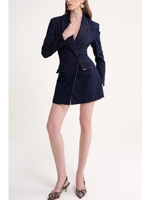 Lacivert Dar Kesim Blazer Kot Ceket 61180