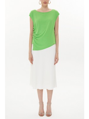 Yeşil Çıtçıt Detaylı Salaş Bluz 19817