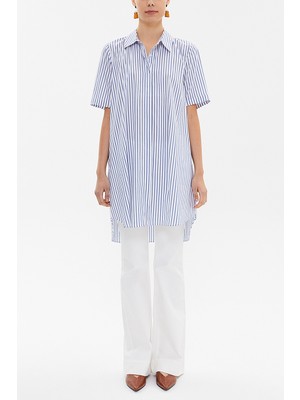 Lacivert Kısa Kollu Poplin Gömlek 10732