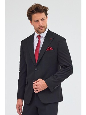 İmza Siyah Kırlangıç Yaka Tam Astar 6 Drop Slim Fit Takım Elbise 1001255162