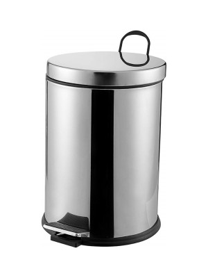 Pedallı 12LT Krom Metal Çöp Kovası (5263)