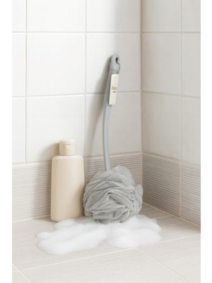 Vichy Plastik Uzun Saplı Banyo Lifi 105 gr Antibakteriyel Kumaş ile Derinlemesine Temizlik VCH-6585
