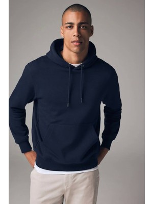 Erkek Kapşonlu Rahat Kalıp Içi Polarlı 3 Iplik Kalın Sweatshırt SPR25SW55