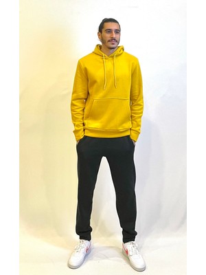 Erkek Kapşonlu Rahat Kalıp Içi Polarlı 3 Iplik Sweatshırt SPR24SW55