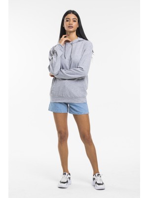 Süperlife Kadın Kapşonlu Regular Fit Ince Sweatshirt SPR21K55