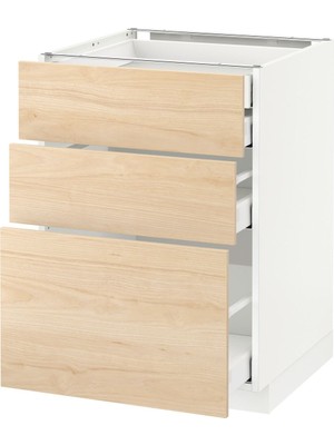 Çekmeceli Alt Dolap, Askersund Açık Dişbudak, 60X60 Cm, 4 Çekmeceli