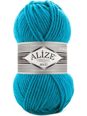 Alize Superlana Maxi El Örgü Ipliği 484 Turkuaz  - 1 Adet