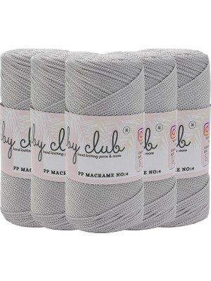 Hobby Club 4 No Polyester Makrome Ip 200GR 3mm 060 Gri  - 5 Adet